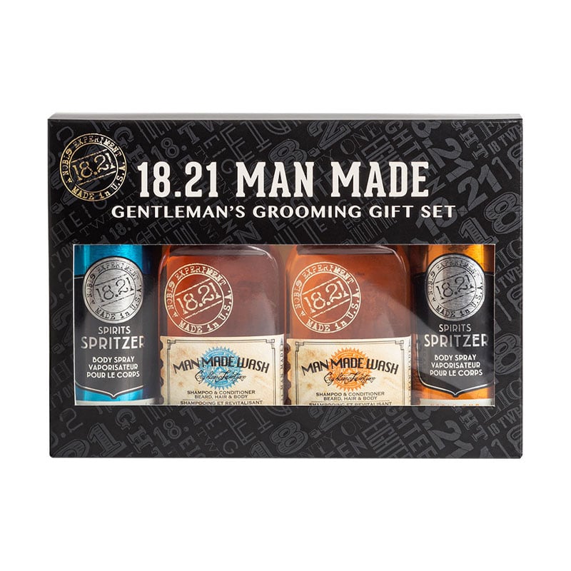 Уцінка! Подарунковий чоловічий набір 18.21 Man Made Gentleman's Grooming Gift Set, Absolute Mahogany &amp; Noble Oud, 4*100 мл